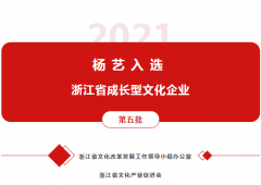 永乐高入选 “浙江省生长型文化企业”